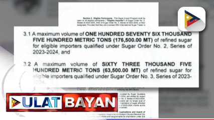 Pag-aangkat ng 240,000 MT na asukal, inaprubahan na ng SRA Board