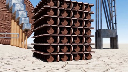 Giant Oreo Biscuits Domino Effect