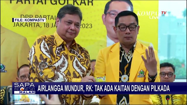 Soal Airlangga Mundur Sebagai Ketum Golkar, Ridwan Kamil: Tak Ganggu Pencalonan di Pilkada