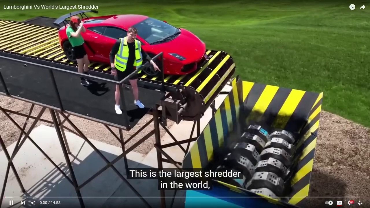 Lamborghini Vs World's Largest Shredder