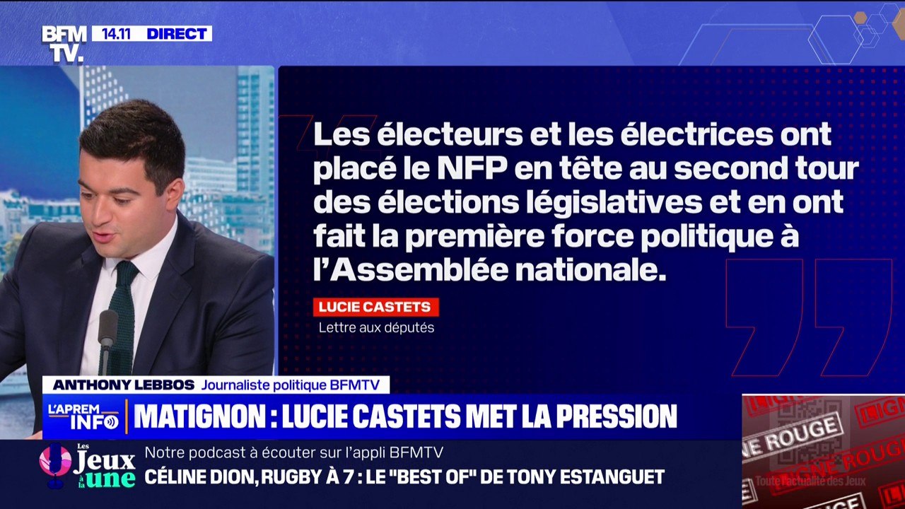 Matignon: Lucie Castets écrit une lettre à tous les parlementaires des "groupes républicains"