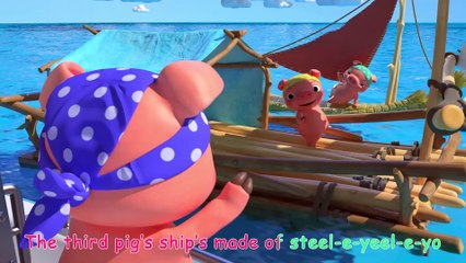 Three Little Pigs Pirate Version!_ CoComelon Furry Friends _ Animals for Kids