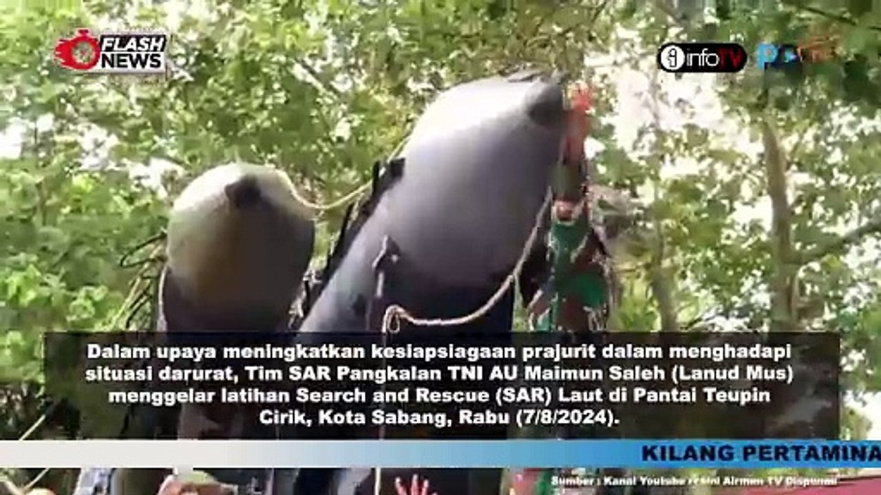LANUD MAIMUN SALEH GELAR LATIHAN SAR LAUT DI PANTAI TEUPIN CIRIK, SABANG