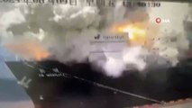 Çin’de konteyner gemisinde şiddetli patlama kamerada