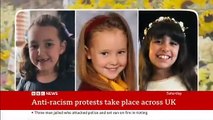 Anti-racism protests take place across England after violent unrest | BBC News