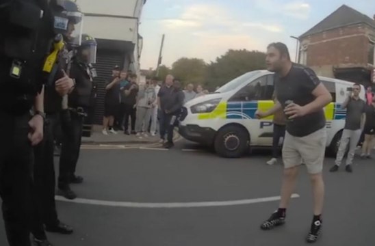 Watch as Hartlepool yob is bitten by police dog during July 31 riot