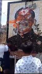 Vandilize statues of Mujibur Rahman