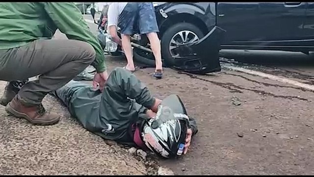 Motociclista fica ferido em acidente de trânsito na Rua Manaus
