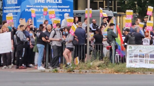 Anti-racism protesters in the UK stand up against the far-right mob