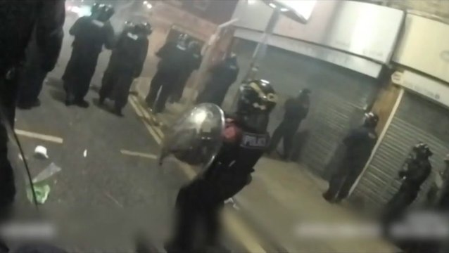 Officers attacked with fireworks during Liverpool riots in bodycam footage