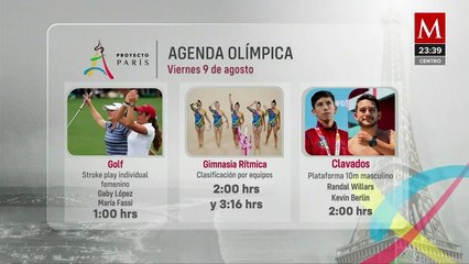 Agenda olímpica de mexicanos en París 2024, horarios del 9 de agosto