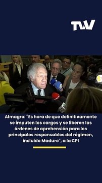 Luis Almagro, Secretario General de la OEA, ha reafirmado su intención de solicitar a la Corte Penal Internacional (CPI) que se imputen cargos y se emitan órdenes de aprehensión contra Nicolás Maduro.