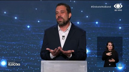 Guilherme Boulos faz suas considerações finais no debate na Band