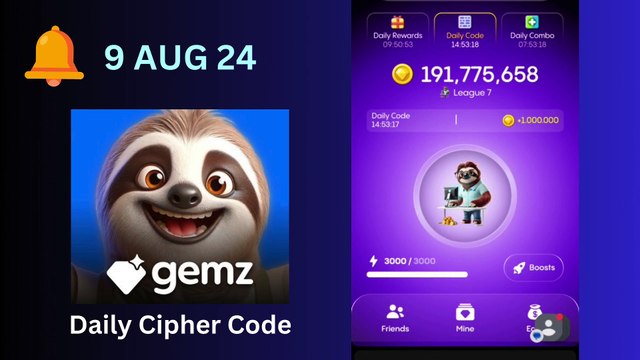 Today GEMZ Daily Cipher Code today 9 August 24 # GEMZ Daily CODE Today