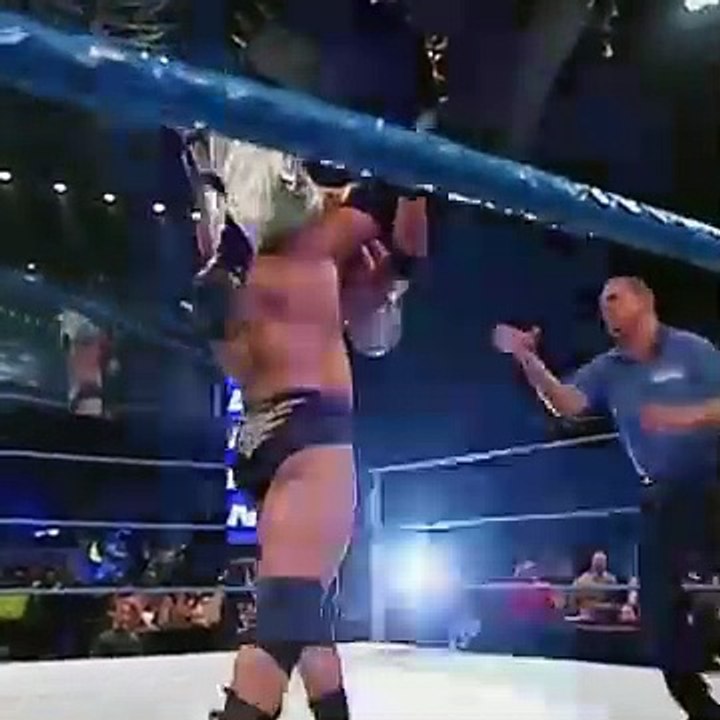 Moment when rey mysterio look down the beast brock Lesnar in a one vs one match