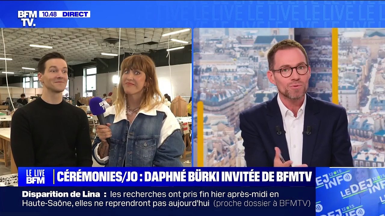 Directrice "stylisme et costumes" des quatre cérémonies de Paris 2024, Daphné Bürki, accompagnée du créateur Kevin Germanier, explique comment se prépare la cérémonie de clôture des JO de Paris 2024 sur BFMTV
