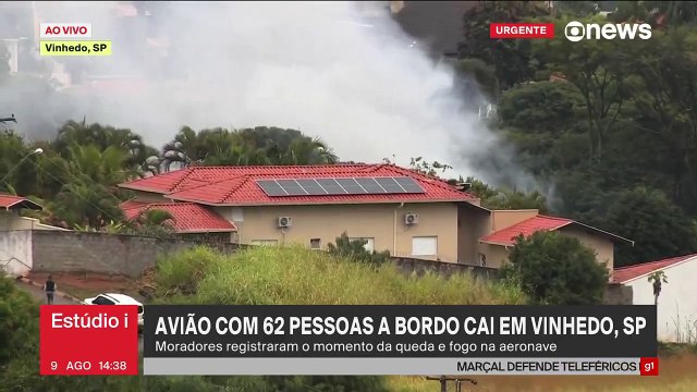 Imagenes del incendio provocado por el accidente de un avión en Vinhedo, São Paulo
