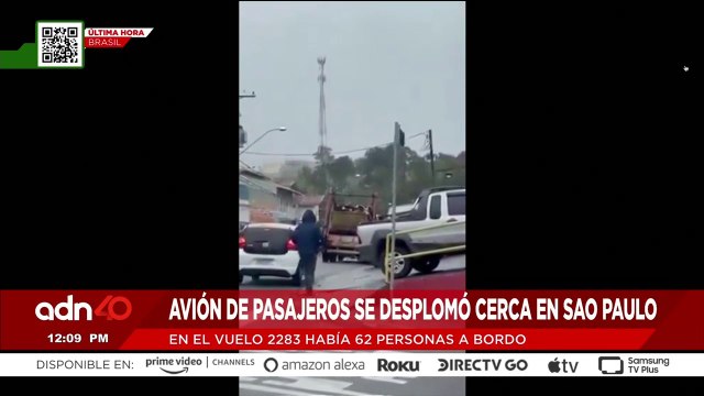 ¡Última Hora! Se desplomó un avión de pasajeros en Sao Paulo con 62 personas a bordo