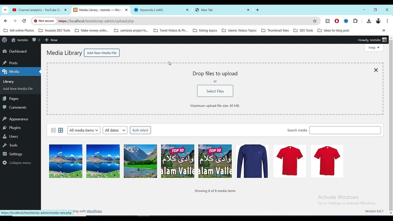 How to upload pics in Media Library in wordpress