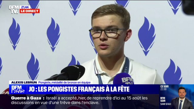 Alexis Lebrun (pongiste, médaillé de bronze en équipe): On a du mal à réaliser, on est sur un nuage