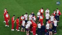 Así fue el morboso reencuentro entre Achraf y la selección española en el podio olímpico en París