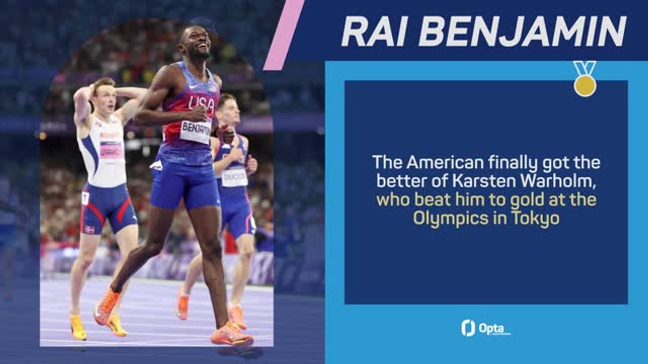 Medal Alert - Rai Benjamin wins the men's 400m hurdles