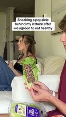 Eating (un)healthy: Hiding a popsicle behind my lettuce