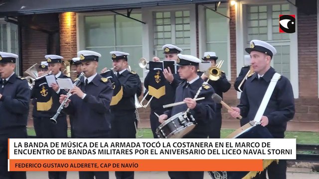 La Banda de Música de la Armada tocó la Costanera en el marco de encuentro de Bandas Militares por el aniversario del Liceo Naval Storni