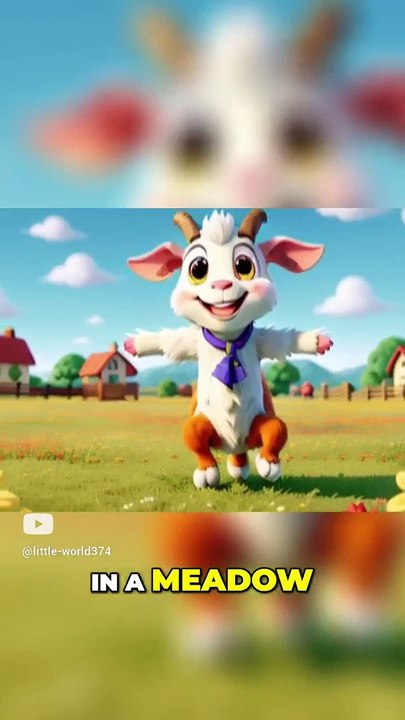 Playful Goat  Dancing, Jumping, and Exploring in the Meadow