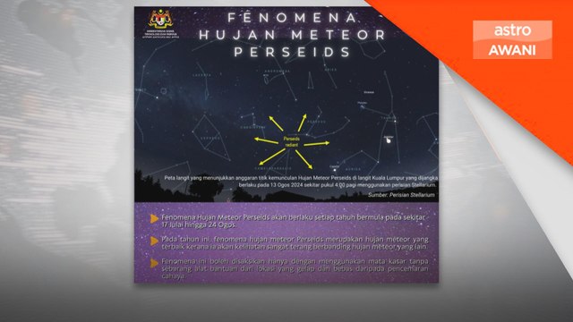 Astronomi: Kemuncak Hujan Meteor Perseids dijangka malam 12 Ogos