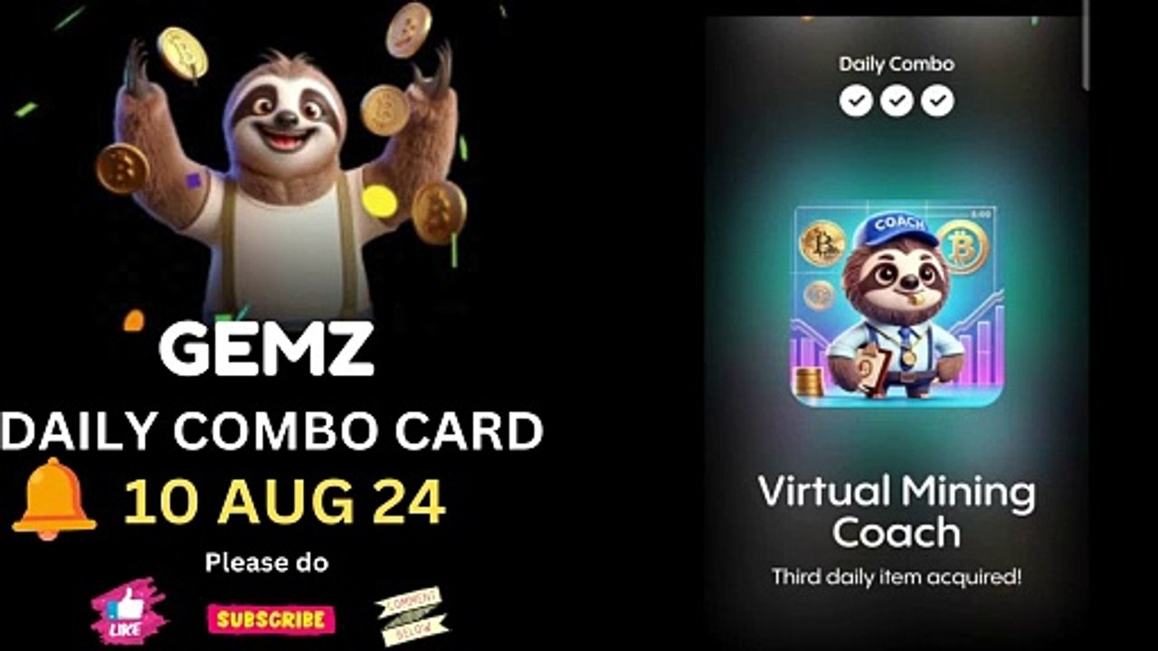 Today Gemz Daily COMBO CODE today 10 August Gemz Daily COMBO CARD#GET 5 ...