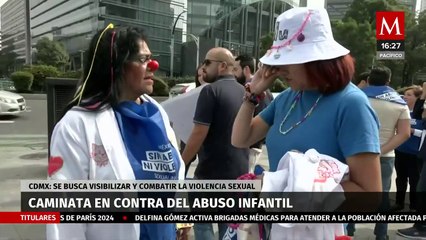 Cientos de personas realizan una caminata en la Ciudad de México para denunciar el abuso infantil