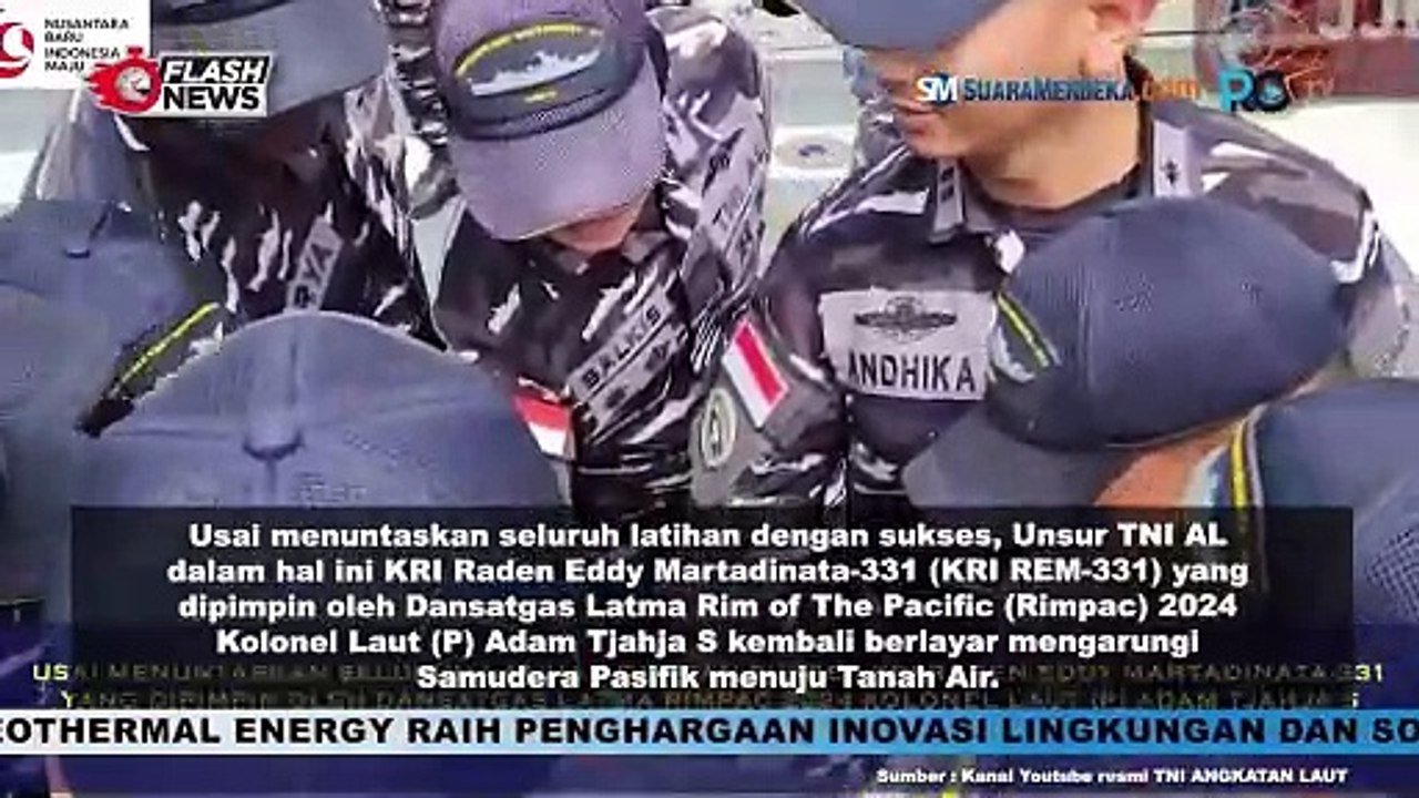 KRI REM 331 Bertolak dari Pearl Harbour Menuju Tanah Air Usai Mengikuti RIMPAC 2024