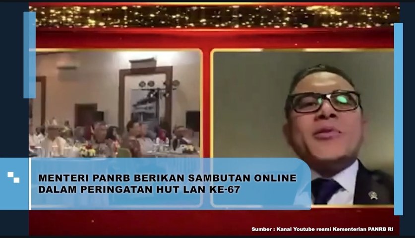 Menteri PANRB Berikan Sambutan Online dalam Peringatan HUT Lan ke-67