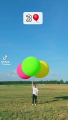 Mr Beast flying with balloons