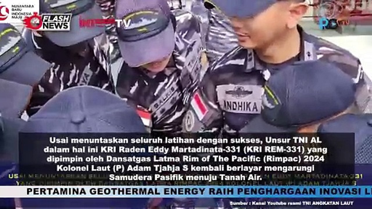 KRI REM 331 Bertolak dari Pearl Harbor Menuju Tanah Air Usai Mengikuti RIMPAC 2024