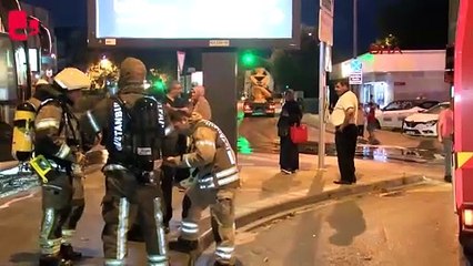 Arıza yapan yolcu otobüsünde yangın çıktı