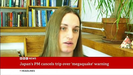 Japan PM cancels trip over megaquake.