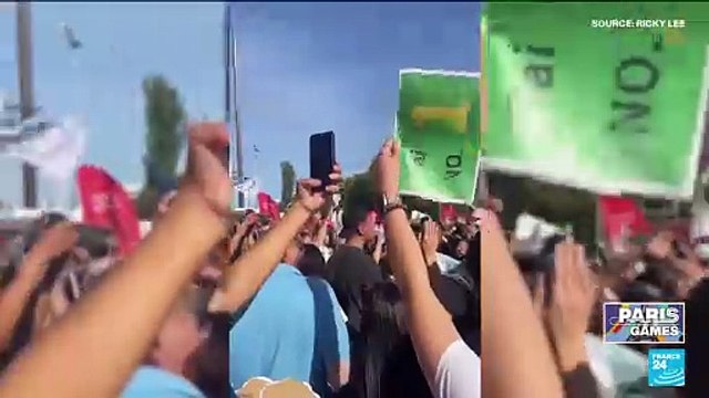 Taiwan supporters cheer athletes on at Olympics without flags nor banners