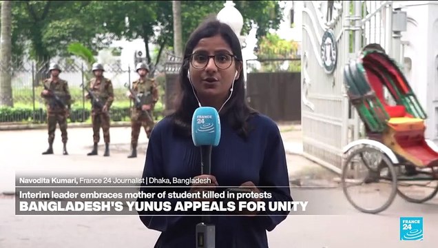 Bangladesh's interim leader appeals for calm and unity