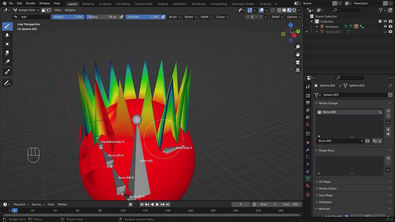 34. Blender Full Tutorial - Episode 34 - Body Connect, weight paint, animation, Character Rigging