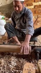 Wood Worker Making Stairs Decoration  Peace