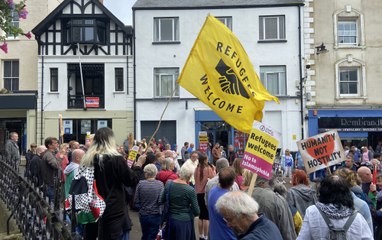 WATCH: 'Tenby Unity Rally' protestors call for ‘Humanity Not Hostility’