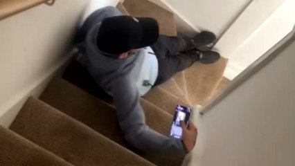 Man nearly breaks his arm after abrupt fall down stairs