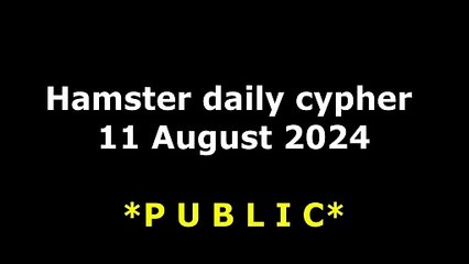 Hamster Daily Cipher - August 11, 2024 🔍