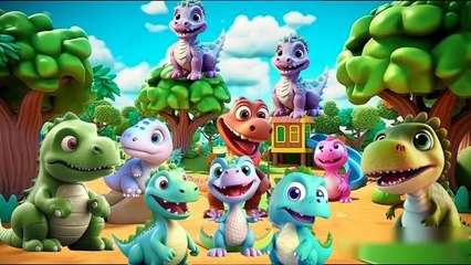 ten little Dinosaur kindergarten learning videos nursery rhymes for toddlers English cartoon for kids