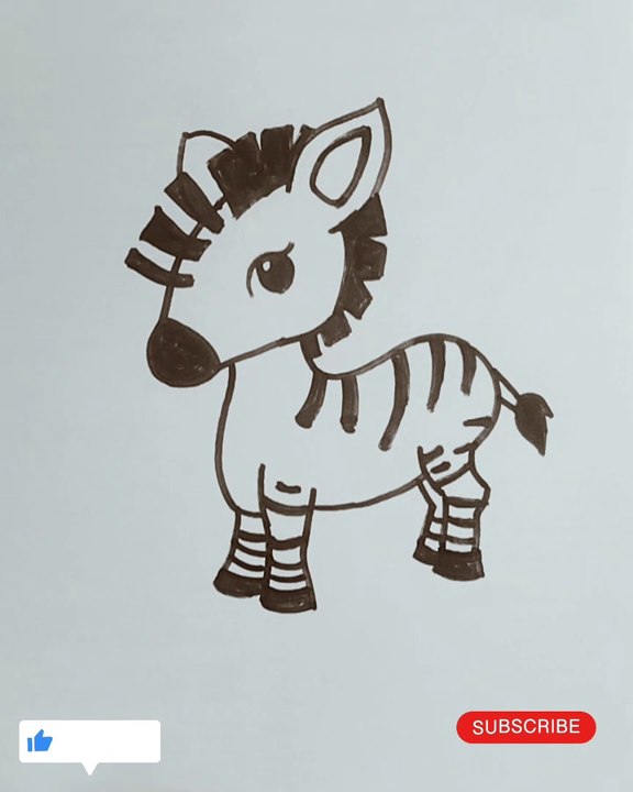 Learn to draw a  baby zebra easy and step by step