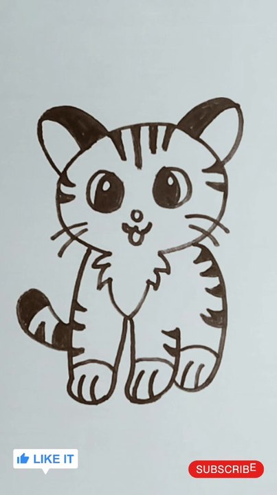 Learn to draw a cute kitten easy and step by step