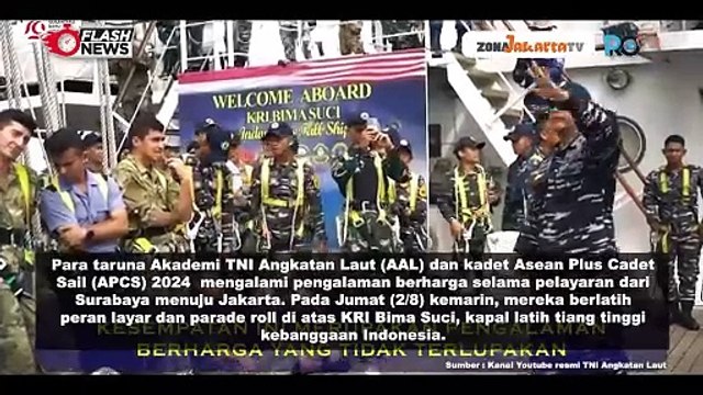 TARUNA AAL DAN KADET APCS 2024 BELAJAR PERAN LAYAR DAN PARADE ROLL DARI PRAJURIT TNI AL