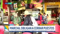 Negocios fueron obligados a cerrar de forma violenta durante la marcha de gremiales en Cochabamba
